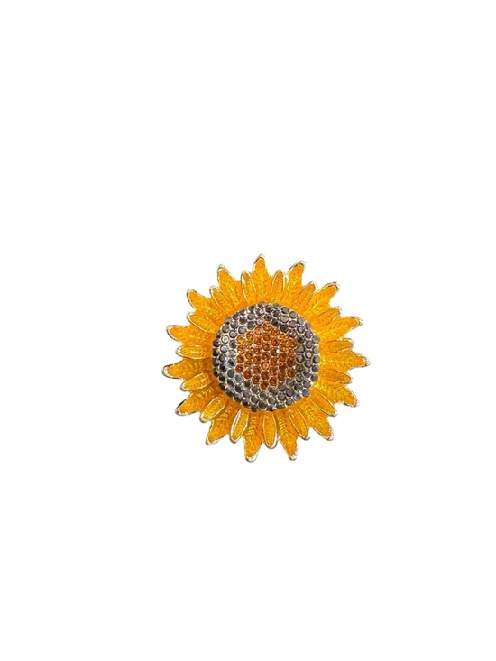 Jewelry - Sunflower Crystal Brooch - Yellow Sunflower Pin